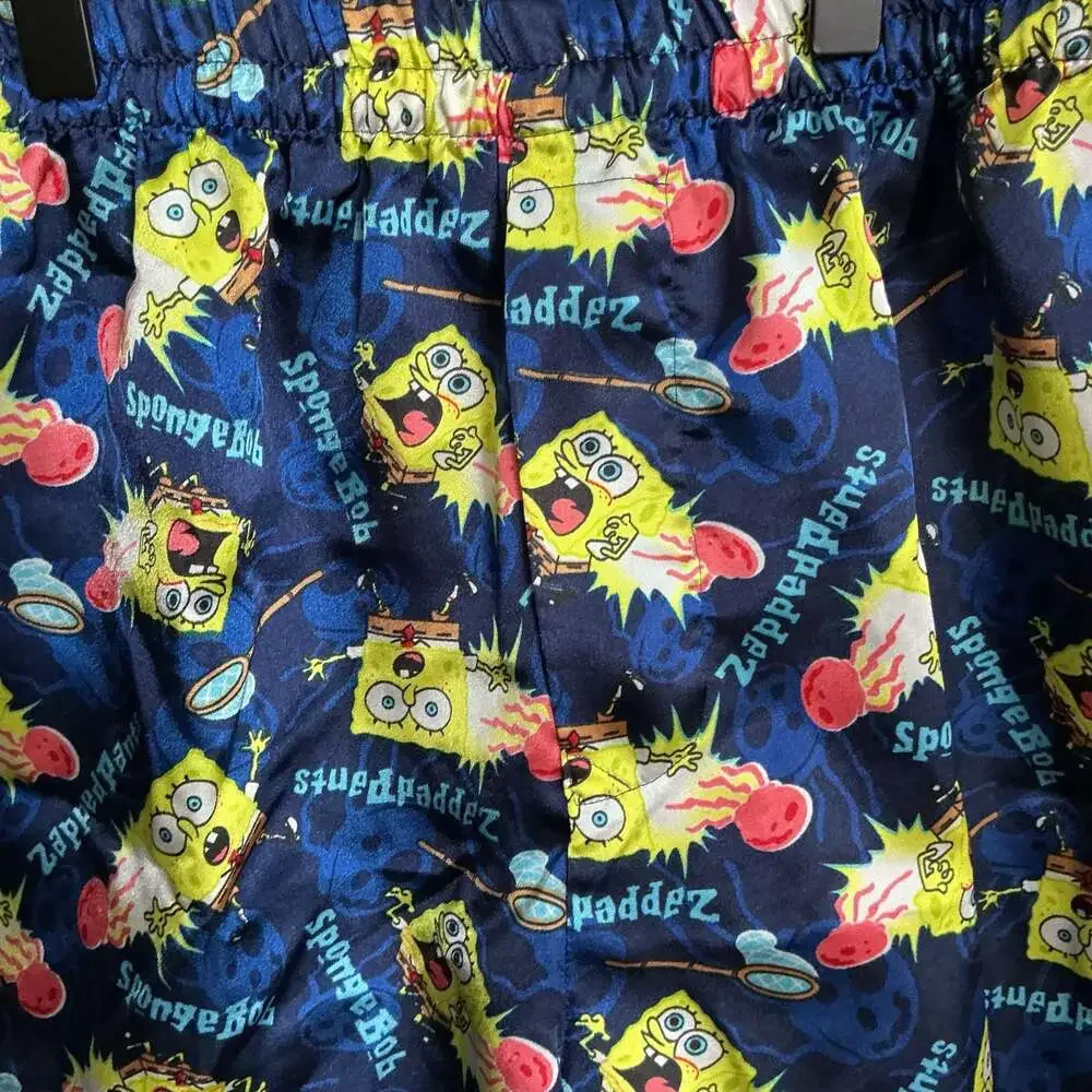 Nickelodeon SpongeBob SquarePants Blue Satin Lounge Pajama Shorts